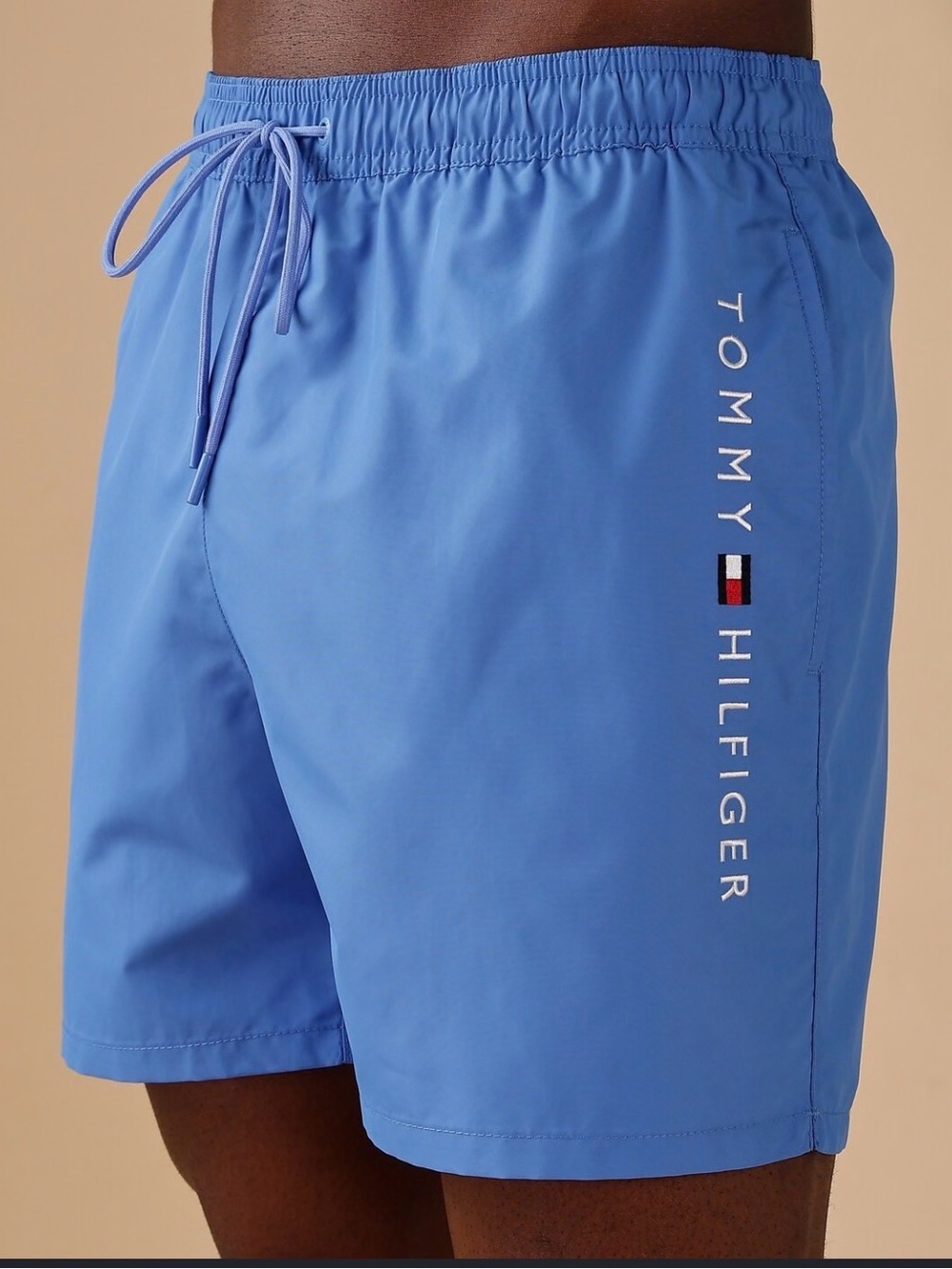 Tommy Hilfiger Light Blue Men's Swim Trunks with Side Logo
